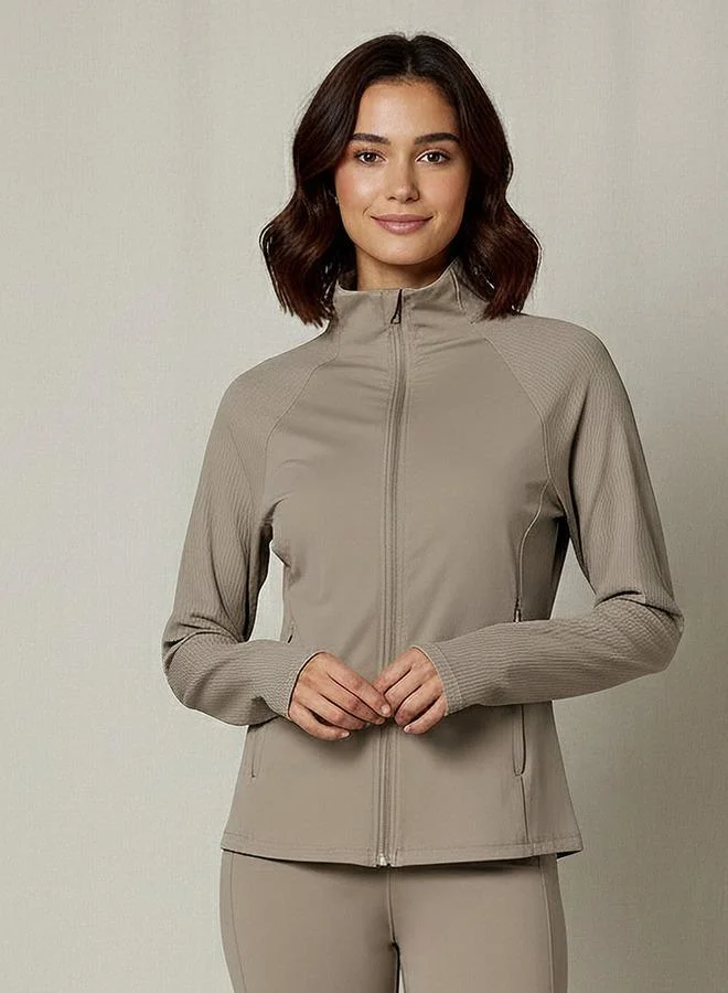 Splash Active Women Ribbed Cropped Jacket
