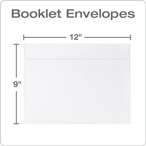 Quality Park Open-Side Booklet Envelope, Gummed, White, 9 x 12, 250 per Box, (37682) - Image 2