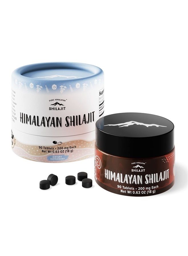 Pure Himalayan Shilajit أقراص 90 حبة (200 ملغ لكل منها) - حمض الفولفيك المستخرج من النباتات والمعادن النادرة، غذاء سوبر راسايانا أيورفيدا - Image 2