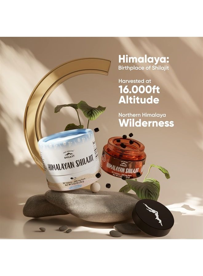 Pure Himalayan Shilajit أقراص 90 حبة (200 ملغ لكل منها) - حمض الفولفيك المستخرج من النباتات والمعادن النادرة، غذاء سوبر راسايانا أيورفيدا - Image 4
