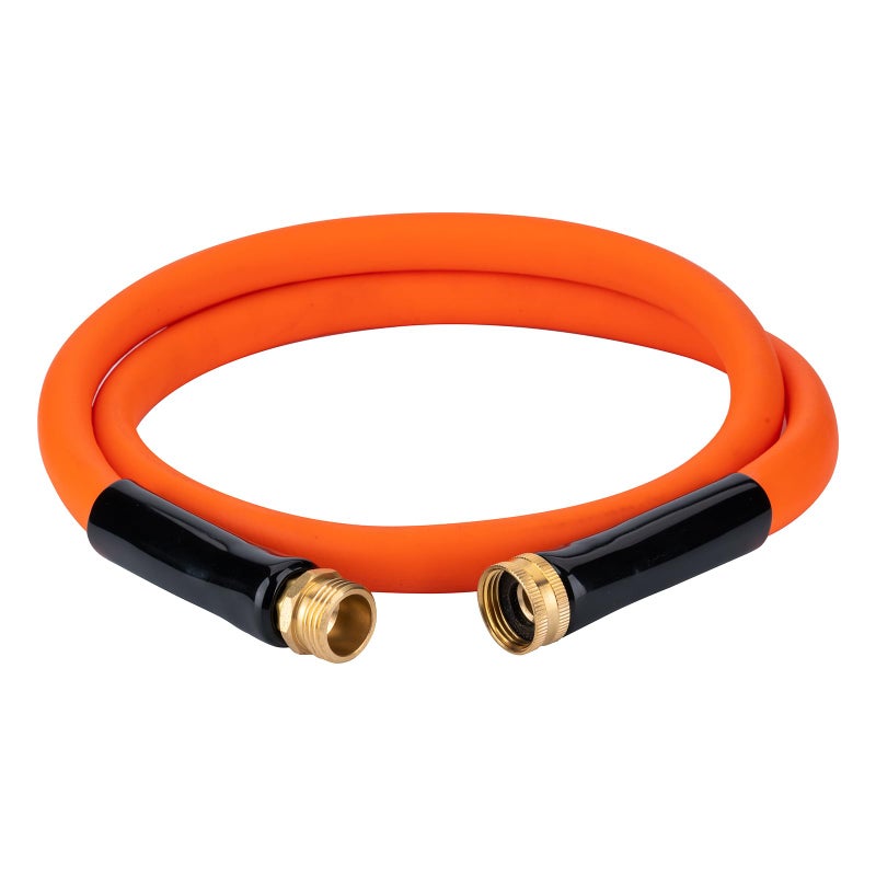 EASTRANS Short Garden Hose 5 ft x 58 Heavy Duty Orange Water Hose with 34 Solid Brass Connector Flexible Lightweight Durable Male to Female - Image 2