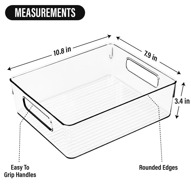 ShelfShaper Clear Plastic Storage Bins Pantry Organizers And Storage Kitchen Organization And Storage Containers Bins For Organizing Fridge Freezer Bathroom Pantries Medicine Cabinet Organizer Bin - Image 3