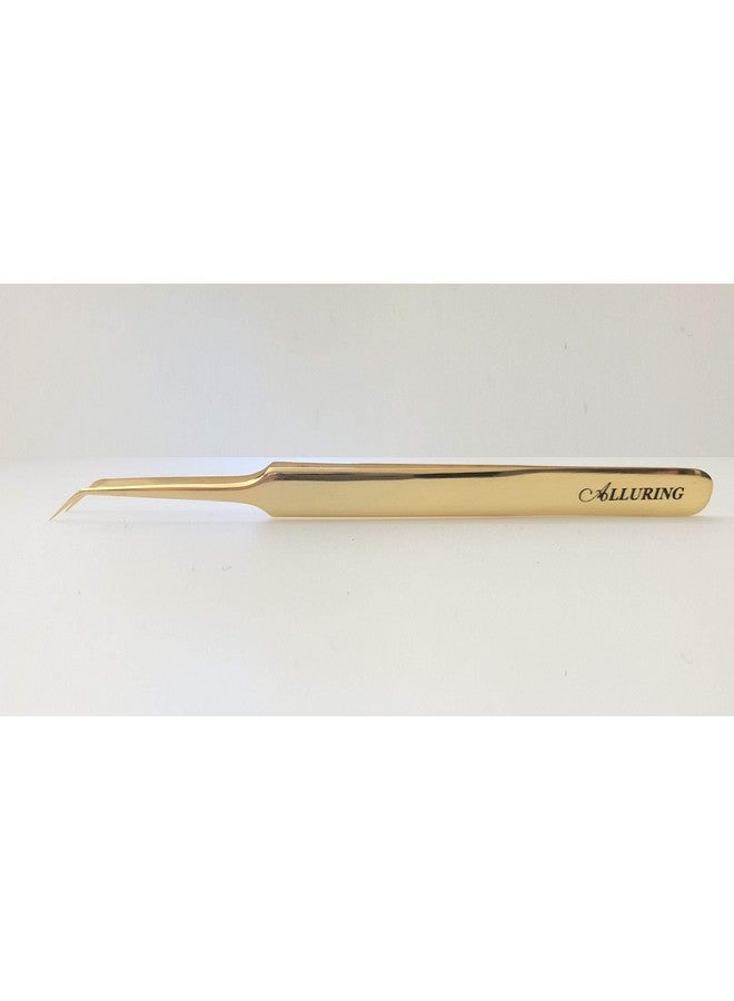 Alluring Gold Tweezers For Eyelash Extension For Volume Lashes 3D, 5D & 6D Lashes - Image 2