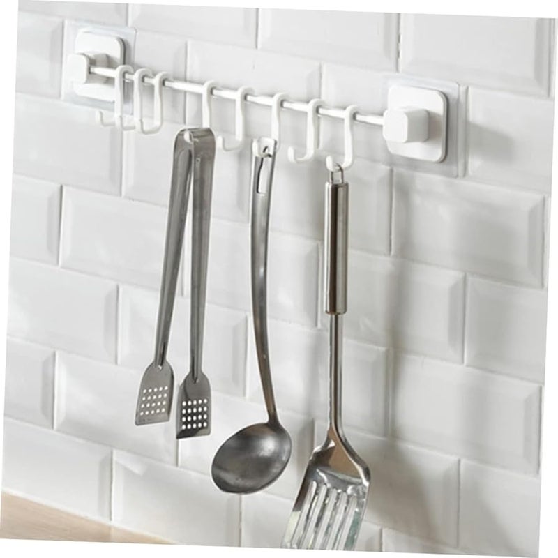 رفافة مطبخ معلقة على الحائط مع خطافات للأواني والمقالي والأدوات لتوفير المساحة - Image 3