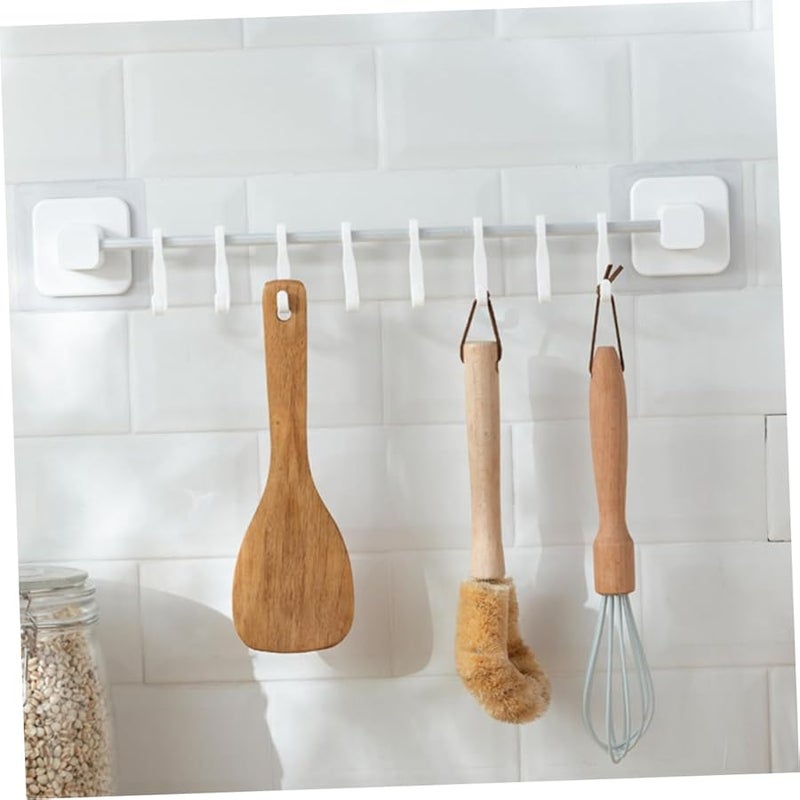 رفافة مطبخ معلقة على الحائط مع خطافات للأواني والمقالي والأدوات لتوفير المساحة - Image 4