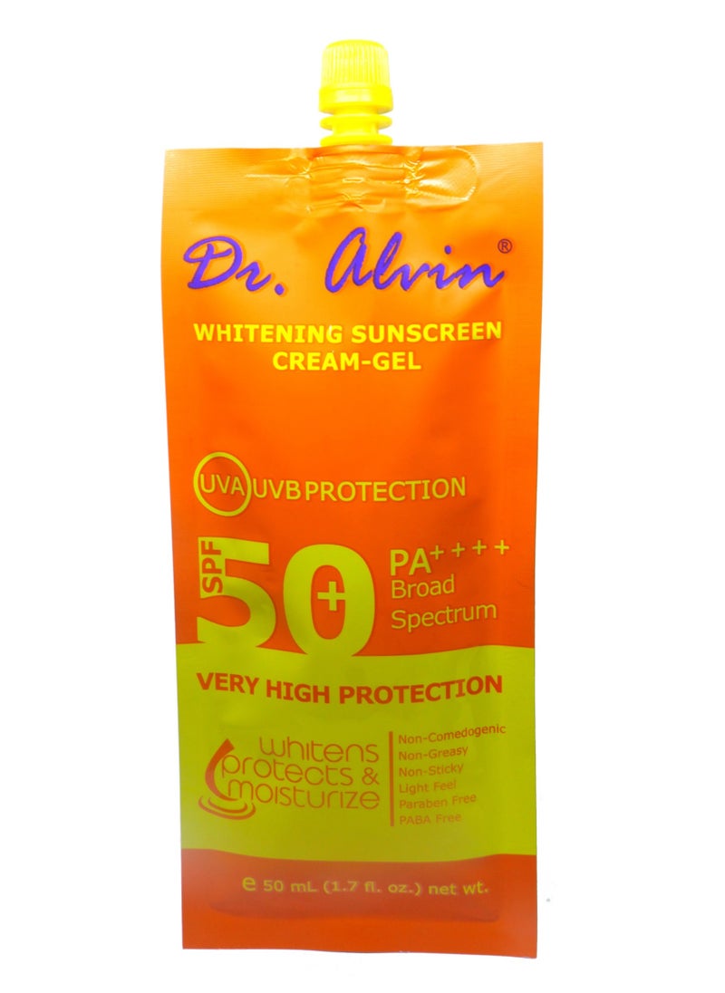 Dr. Alvin Dr. Alvin Whitening Sunscreen Gel-Cream Spf 50 PA++++ 50ml  - Image 1