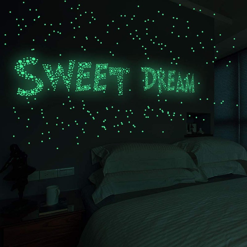 Neasyth 1230 PCS Glow in The Dark Stars Wall Stickers, 3D Adhesive Dots Decor Starry Sky Decor for Kids Bedroom or Birthday Gift,Beautiful Wall Decals (Green) - Image 4