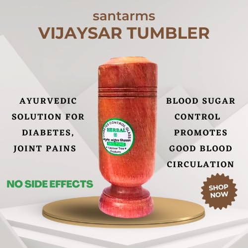 santarms Wooden Ayurvedic Vijaysar Tumbler for Diabetes, Joint Pains, and Blood Sugar Control Made of Natural Wood Pack of 1 - Image 2