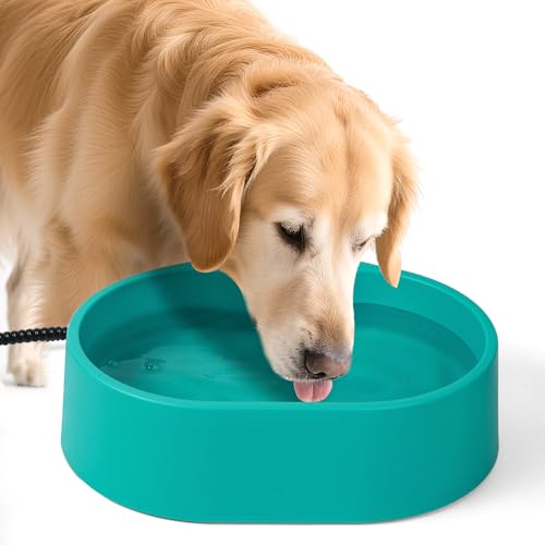 ZOCHIXEL 3.7L Heated Water Bowl for Dog & Cat, Outdoor Heated Dog Bowl, Large Waterproof Heated Warming Pet Bowl for Outside, Anti-Freeze Heated Pet Water Dish for Rabbit, Chicken, Duck, Squirrel (35 Watts) - Image 1