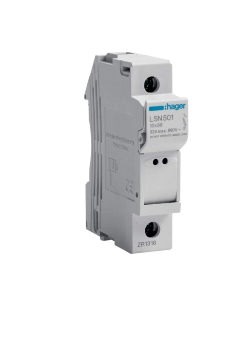 Hager Hager DB Rail Mounded Fuse Holder Type L38 1P 32A 1 Modules 690V - LSN501  - Image 2