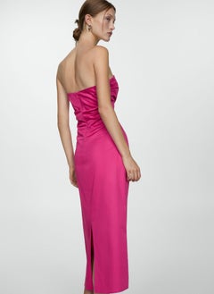MANGO Draped Strapless Dress  - Image 2