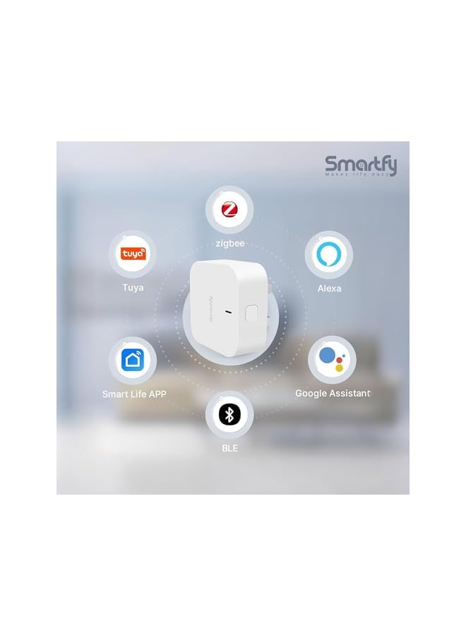 PROMASS Zigbee Hub with UK Plug, Powerful Tuya Zigbee gateway, Zigbee+Bluetooth Smart gateway supports 128 smart devices, Tuya Smart home devices gateway [promass Brand] - Image 3