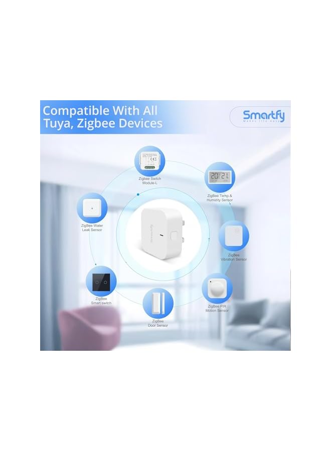 PROMASS Zigbee Hub with UK Plug, Powerful Tuya Zigbee gateway, Zigbee+Bluetooth Smart gateway supports 128 smart devices, Tuya Smart home devices gateway [promass Brand] - Image 5