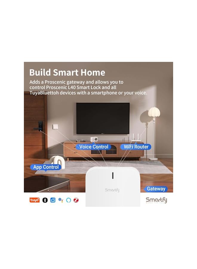 PROMASS Zigbee Hub with UK Plug, Powerful Tuya Zigbee gateway, Zigbee+Bluetooth Smart gateway supports 128 smart devices, Tuya Smart home devices gateway [promass Brand] - Image 4