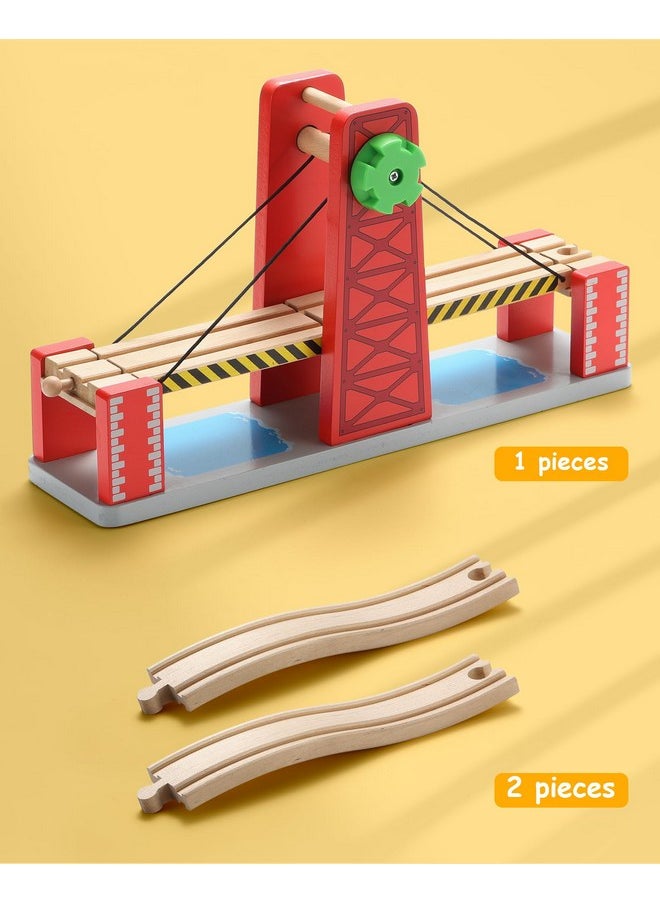SainSmart Jr. SainSmart Jr. Wooden Train Set Accessories, Lifting Bridge Set, Compatible with Brio, Thomas, Melissa and Doug  - Image 3