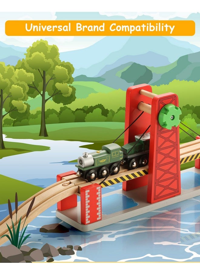 SainSmart Jr. SainSmart Jr. Wooden Train Set Accessories, Lifting Bridge Set, Compatible with Brio, Thomas, Melissa and Doug  - Image 5