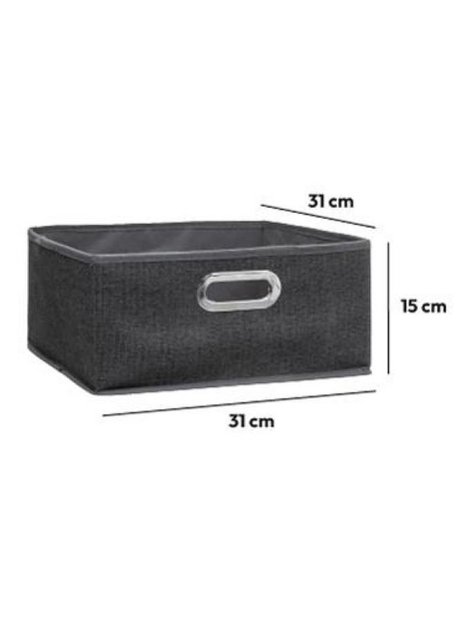 Five Simply Smart Polypropylene and Metal Foldable Storage Box Charcoal Grey 31 x 15cm 138886D - Image 3