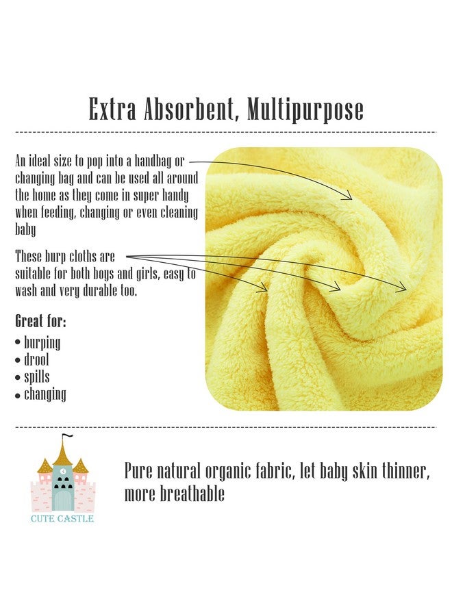 Cute Castle مناديل استحمام للأطفال فائقة النعومة من كيوت كاسل، 16 قطعة - 9" × 9"، لطيفة على البشرة الحساسة للوجه والجسم، قماش فخم، مناديل استحمام فائقة الامتصاص للبنات والأولاد - Image 4