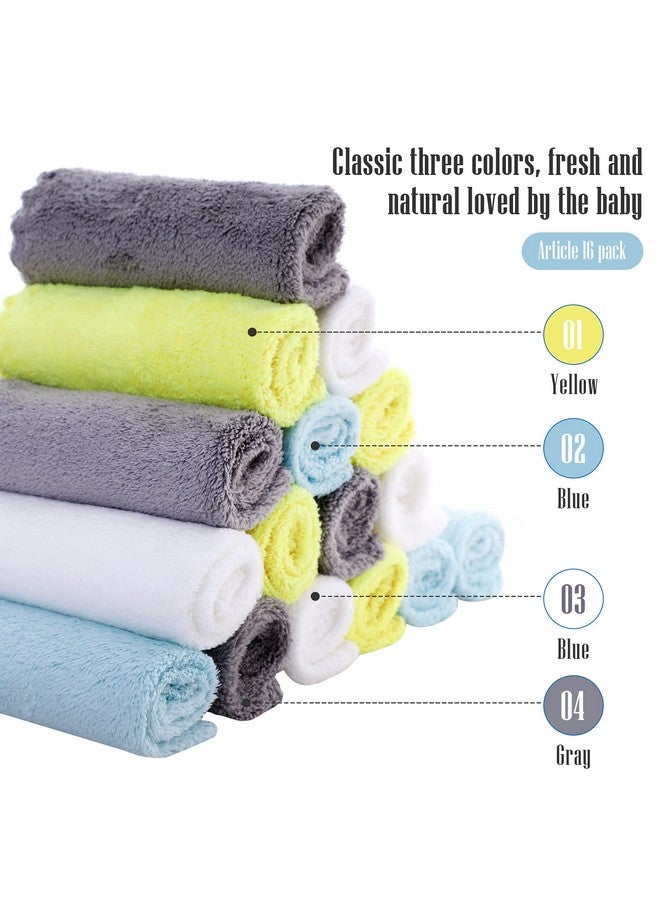 Cute Castle مناديل استحمام للأطفال فائقة النعومة من كيوت كاسل، 16 قطعة - 9" × 9"، لطيفة على البشرة الحساسة للوجه والجسم، قماش فخم، مناديل استحمام فائقة الامتصاص للبنات والأولاد - Image 3