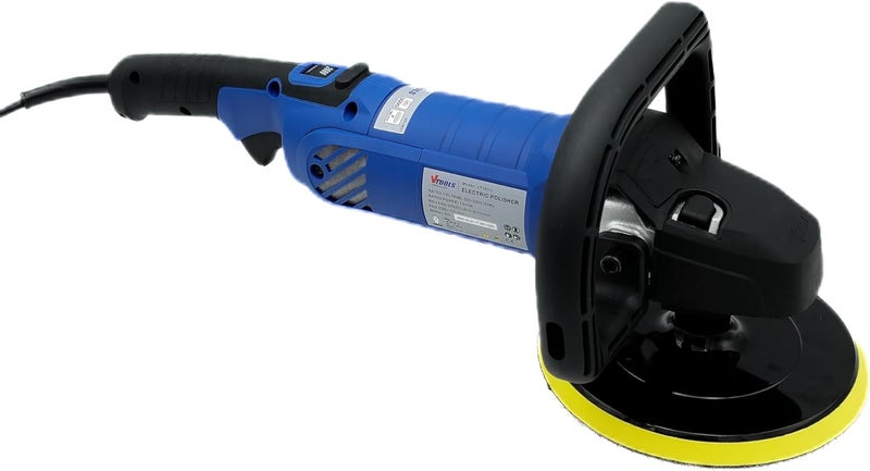 VTOOLS 1300W 180Mm Electric Polisher, 600 Up To 3300Rpm, With 7 Variable Speed And Detachable Handle, Perfect For Car And Boat Polishing, Blue, Vt1601 - Image 1