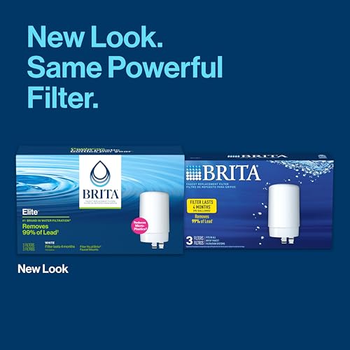 Brita Faucet Water Filter for Sink Water Filtration System, BPA-Free, Replaces 750 Plastic Water Bottles, Lasts Four Months or 100 Gallons, Includes 3 Filters, White - Image 3