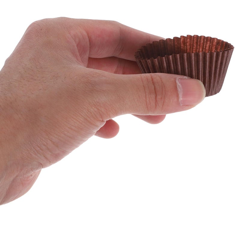 Brown Mini Baking Cup Liners 500 Count For Weddings Birthdays Showers Coffee Small Cake Paper Cups - Image 5