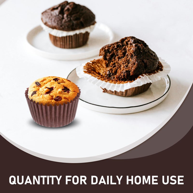 Brown Mini Baking Cup Liners 500 Count For Weddings Birthdays Showers Coffee Small Cake Paper Cups - Image 4