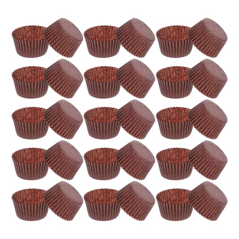 Brown Mini Baking Cup Liners 500 Count For Weddings Birthdays Showers Coffee Small Cake Paper Cups - Image 2