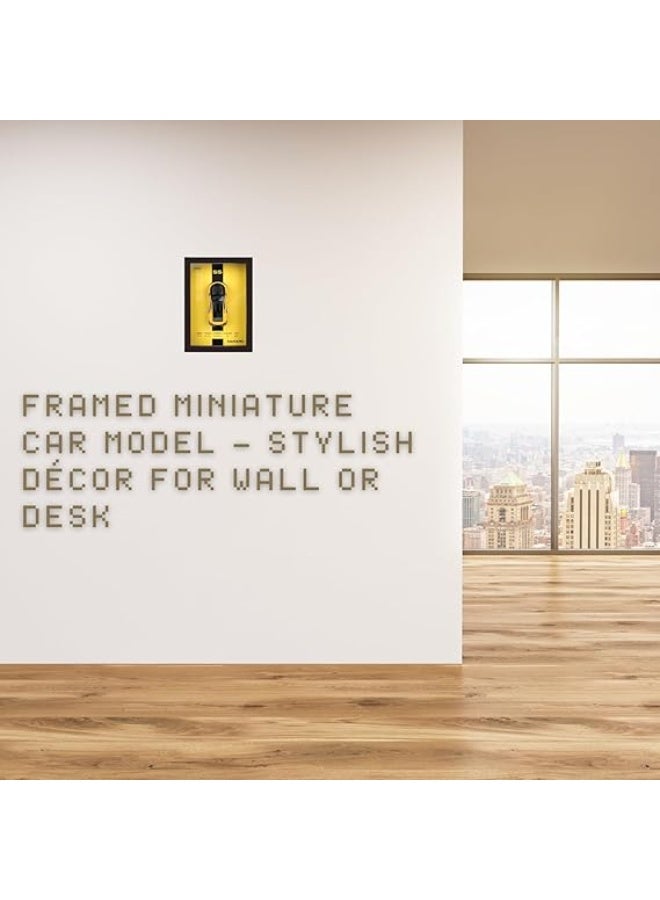 Wheels 1:32 Framed Blue Sports Car Model – Miniature Alloy Car Wall Art for Home or Office Décor, Collectible Automotive Display for Living Room Decoration, Shelf Accent, or Desk Ornament, Yellow - Image 5