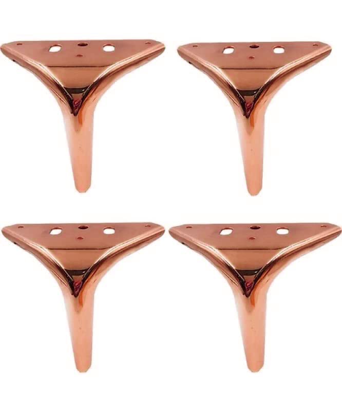 Fascination FASINATION Sofa Leg Glossy Finish Heavy Model Russian Fame Shape Sofa Leg Set of 4 45 INCH Mounting Screw IncludedRose Gold - Image 3