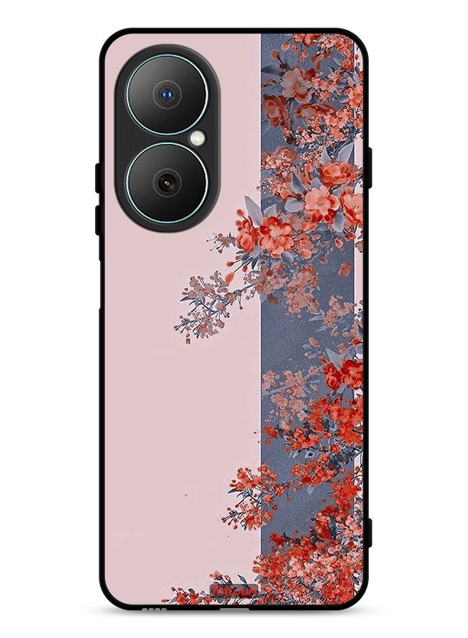 Tolwak Huawei Nova Y73 Protective Case Cover Tree Leaves And Flowers Art