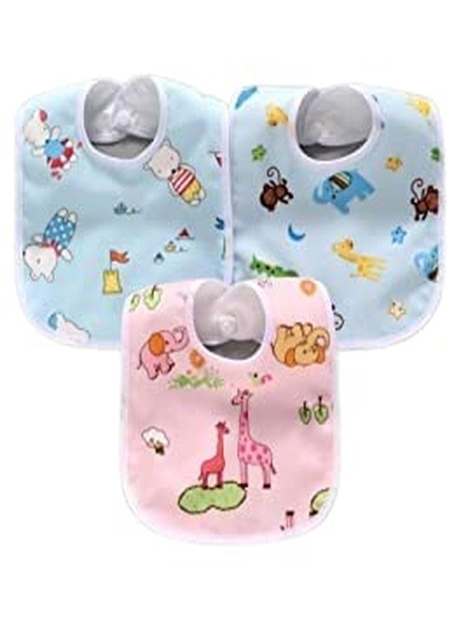 Truvic Waterproof and Quick Dry Baby Bibs Beautiful Printed Soft Cotton Absorbent Baby Bibs Set Multicolor Pack of 3 - Image 1