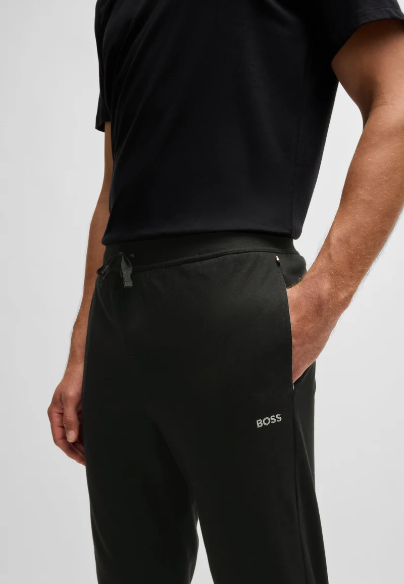 BOSS Stretch-cotton tracksuit bottoms with embroidered logo