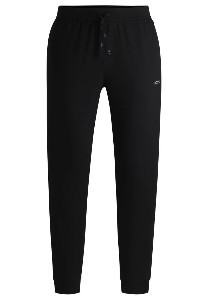 BOSS Stretch-cotton tracksuit bottoms with embroidered logo