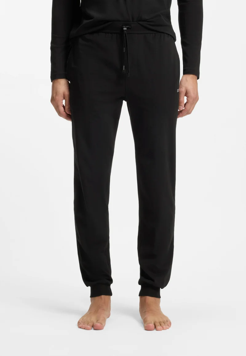 بوس بنطلون رياضي قطن مطاطي بشعار مطرز