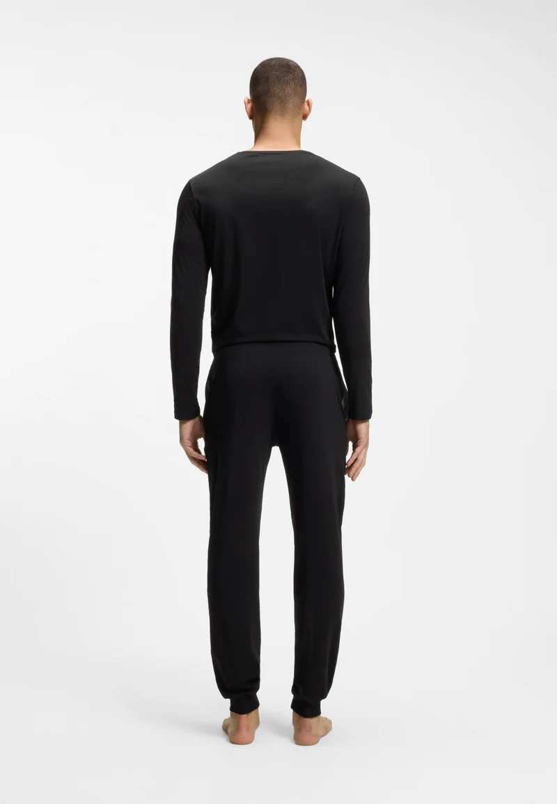 بوس بنطلون رياضي قطن مطاطي بشعار مطرز