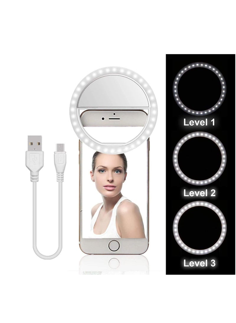 SOLARAE Selfie Ring Light Clip-On Phone Camera Led Light Adjustable Brightness Selfie Circle - Image 4