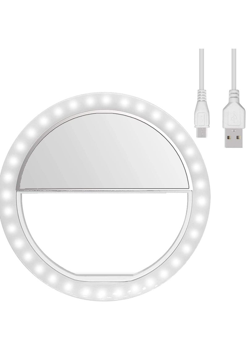 SOLARAE Selfie Ring Light Clip-On Phone Camera Led Light Adjustable Brightness Selfie Circle - Image 1