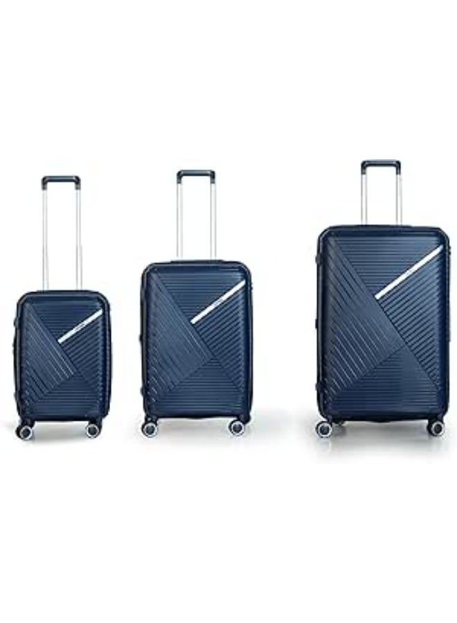 3-Piece Hard Shell Trolley Luggage Set – Lightweight, Expandable & Durable Suitcases for Travel – Cabin & Check-in Sizes