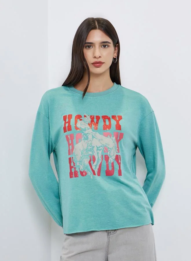 تايك تو تيشيرت بقصة عادية وطبعة جرافيك