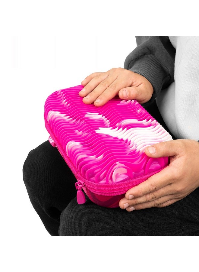 زيبيت علبة أقلام ZIPIT متموجة للبنات | علبة ألعاب فيدجيت | حافظة حسية من السيليكون | حافظة أقلام كبيرة السعة (وردي) - Image 4