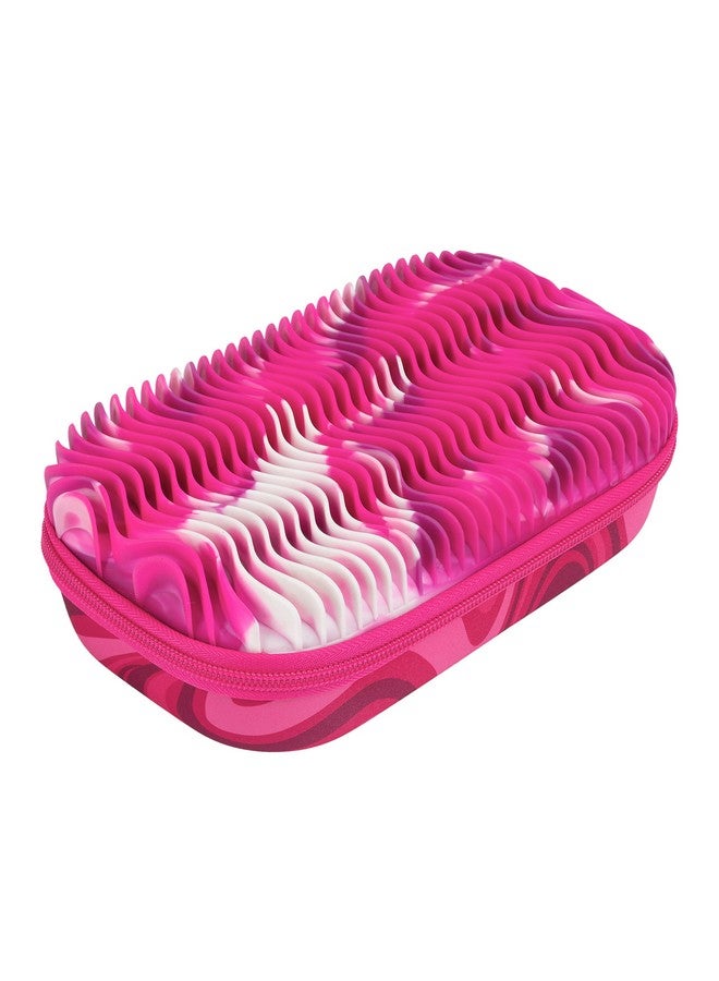 زيبيت علبة أقلام ZIPIT متموجة للبنات | علبة ألعاب فيدجيت | حافظة حسية من السيليكون | حافظة أقلام كبيرة السعة (وردي) - Image 1