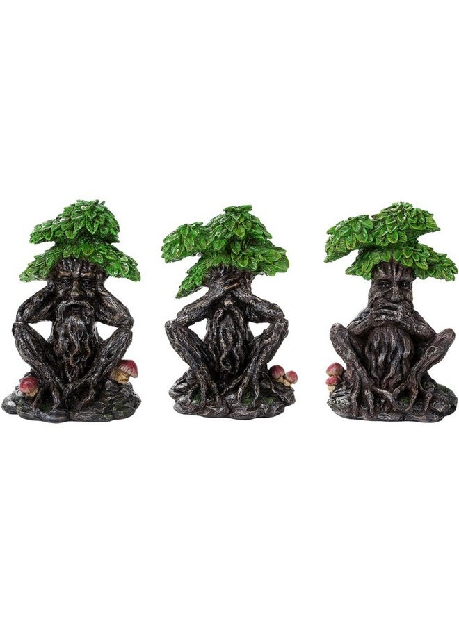 Pacific Giftware - Pacific Trading Greenman See No Evil Speak No Evil Hear No Evil Figurine 3 Piece Set Pagan Wicca - Image 1
