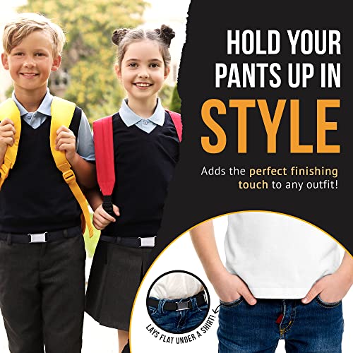 HOLD'EM children’s Elastic silver Buckle Belts Boys girls Toddler Size 2t 3t 4t 5t - Black - Image 2