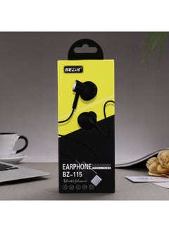 For Apple Wired Headset In-Ear Type-c Computer Huawei Sports Game Mobile Phone Bluetooth Wired Headset-Colour:Black-bz115-type-c Interface