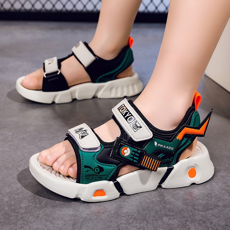 Children'S Sandals Men'S 25 New Summer Children'S Big Children'S Beach Shoes Breathable Primary School Children'S Shoes A Generation Of Hair - Image 2