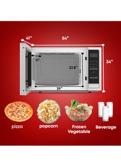 TORNADO Tornado 42 Liters Digital Microwave Oven 3 in 1 with Grill function 10 Power Levels, 1000W, Touch Control panel, Child-Safety-Lock, Defrost Function, 8 Auto cooking function, Silver, TWDG-42-S-E  - Image 3