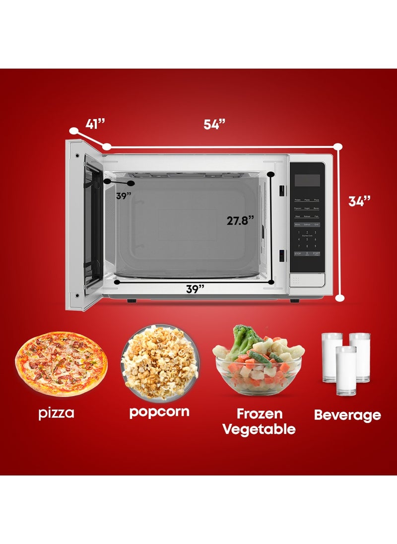 TORNADO - Tornado 42 Liters Digital Microwave Oven 3 in 1 with Grill function 10 Power Levels, 1000W, Touch Control panel, Child-Safety-Lock, Defrost Function, 8 Auto cooking function, Silver, TWDG-42-S-E - Image 1