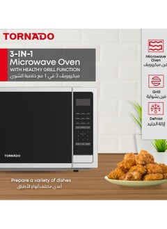 TORNADO Tornado 42 Liters Digital Microwave Oven 3 in 1 with Grill function 10 Power Levels, 1000W, Touch Control panel, Child-Safety-Lock, Defrost Function, 8 Auto cooking function, Silver, TWDG-42-S-E  - Image 1