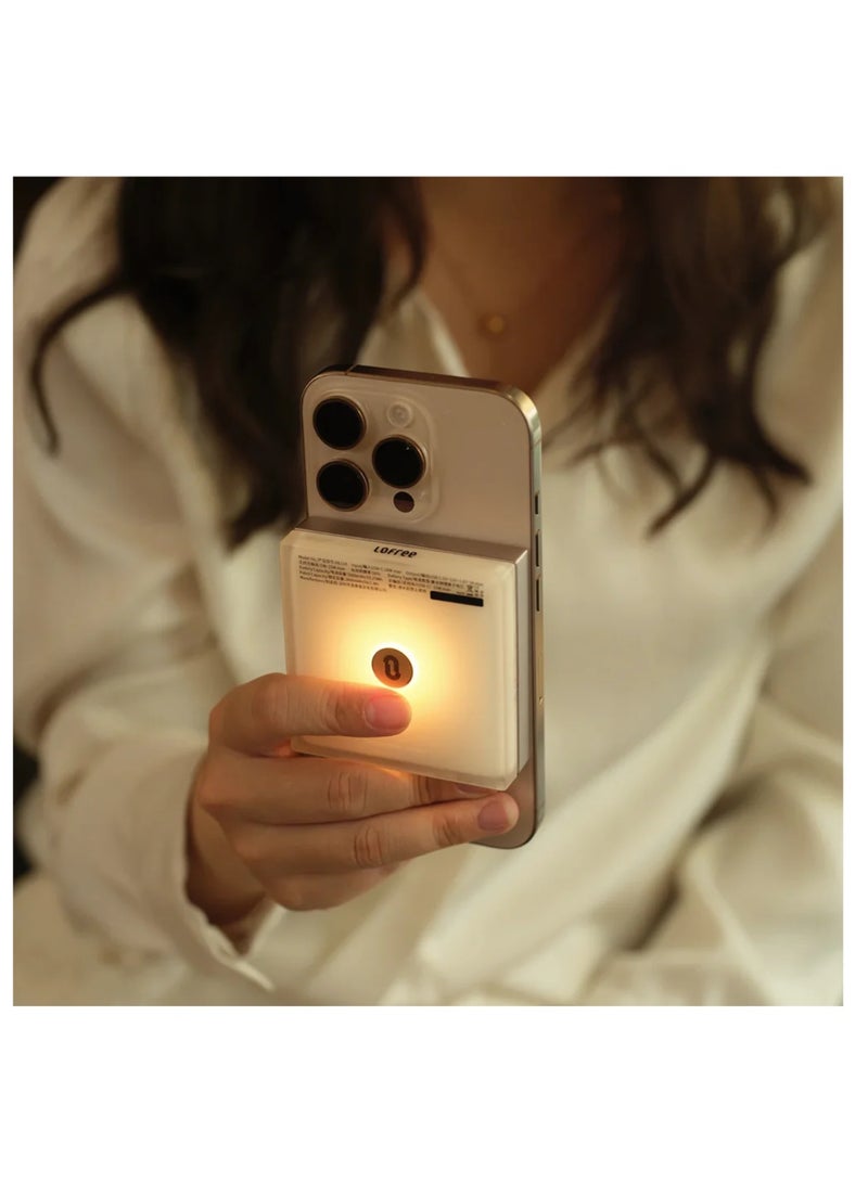 Lofree Glamor Magnetic Power Bank 5000mAh, 15W Wireless Charging, 22.5W USB-C Fast Charging, Magnetic Portable Charger with LED Light Effects, Mirror Design, Compact & Lightweight, Blazing hour color - Image 3